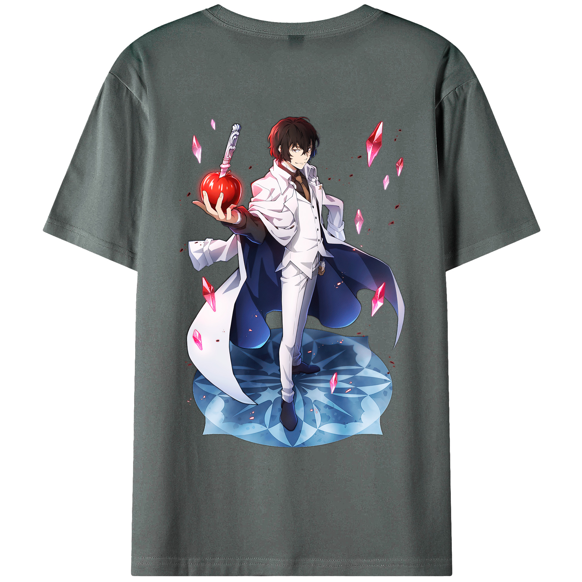 （画像用） 文豪ストレイドッグス Bungo Stray Dogs 綿100％ メンズ半袖Tシャツ（バックプリント） 通気性